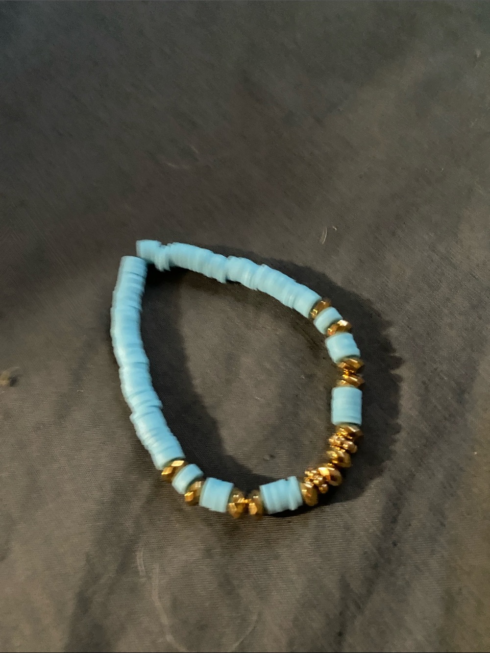 Blue bead bracelet